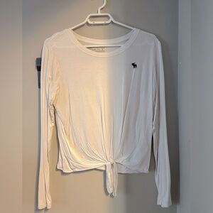 White tie up tee